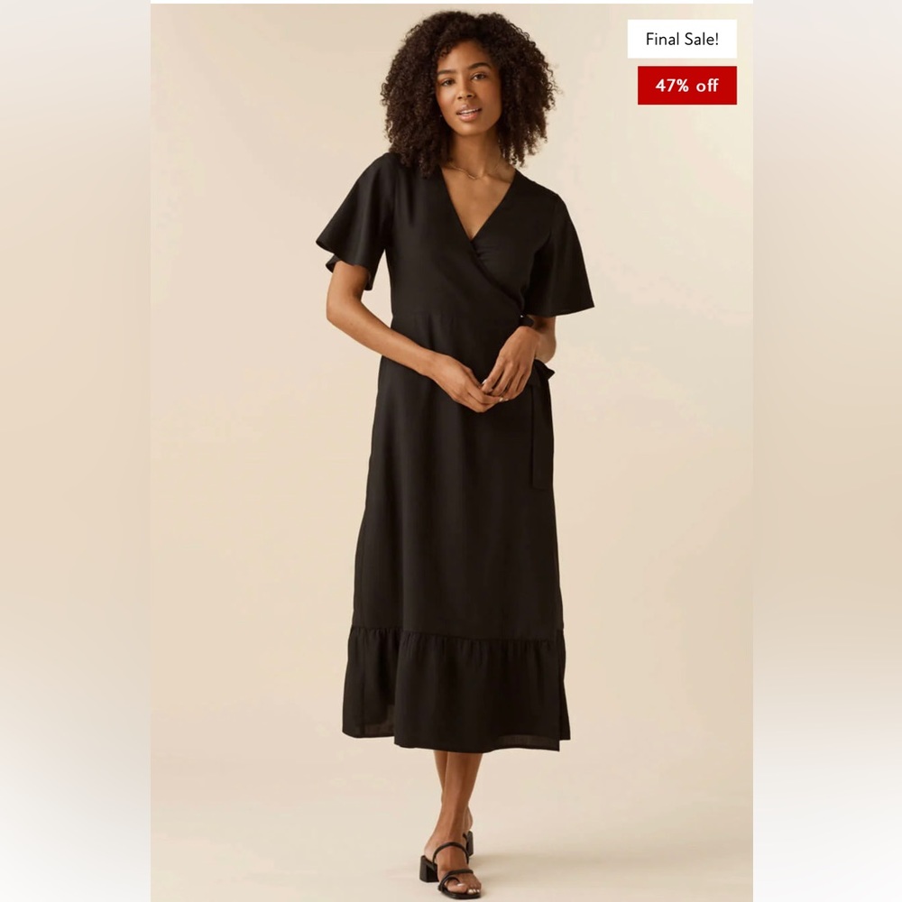 Vetta Flutter Sleeve Wrap Dress